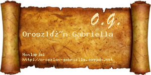 Oroszlán Gabriella névjegykártya