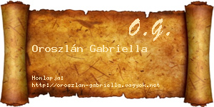 Oroszlán Gabriella névjegykártya